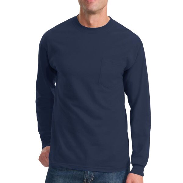 Essential Cotton Pocket T-Shirt, Long-Sleeve Thumbnail